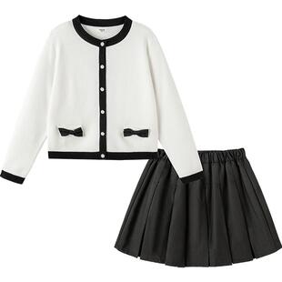 巴拉巴拉女童小香风套装中大童拜年服秋冬款童装儿童洋气毛衣裙子