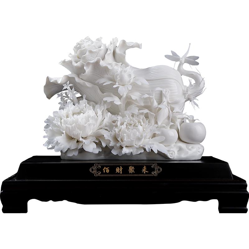 陶瓷佰财聚来白菜摆件可定制礼物