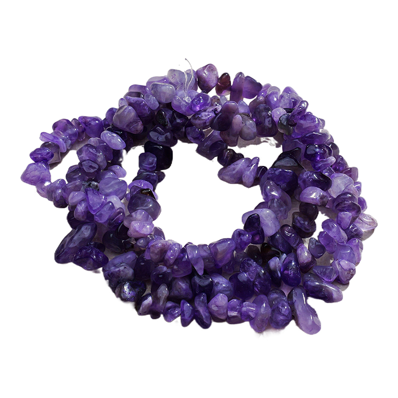 天然水晶碎石链子散珠半成品带有孔宝石原石diy材料手链项链饰品