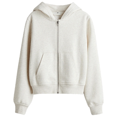 HM童装儿童女童卫衣2025秋新款全拉链外出长袖连帽衫外套1299492