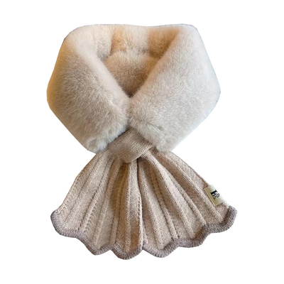 毛毛交叉围脖女秋冬百搭加厚脖套