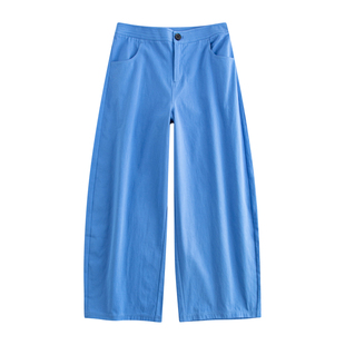 riverstone plus 后侧风琴压摺多巴胺宽松休闲裤女冬季直筒阔腿裤