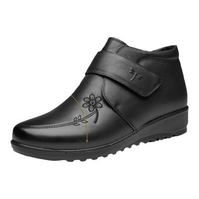 红蜻蜓冬季加绒保暖妈妈棉鞋