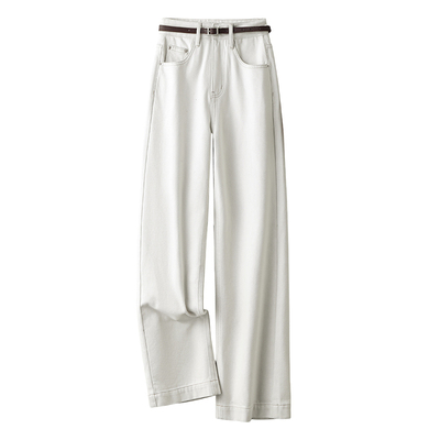 IHIMI海谧加厚磨毛直筒牛仔裤女