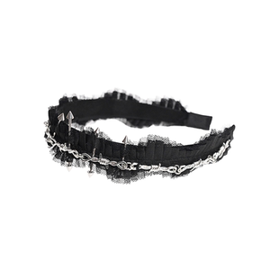 Broken bone综艺同款 亚文化暗黑系设计感不规则压褶发饰荆棘发箍