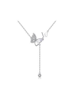 Fanci范琦925银女蝴蝶灵动项链