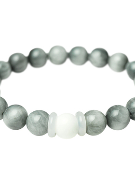 手工逸述鹰眼石白玛瑙男女手串