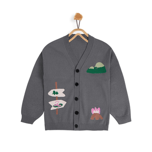 EBAER儿童开衫毛衣外套2025秋冬新款休闲百搭男童女童针织衫上衣