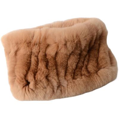 獭兔毛新款弹力编织护劲两用围巾