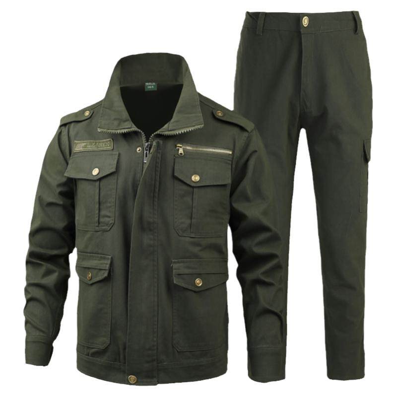 纯棉加厚斜纹电焊工服防烫耐磨劳保服工作服男套装秋冬季工地工装