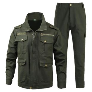 纯棉加厚斜纹电焊工服防烫耐磨劳保服工作服男套装秋冬季工地工装