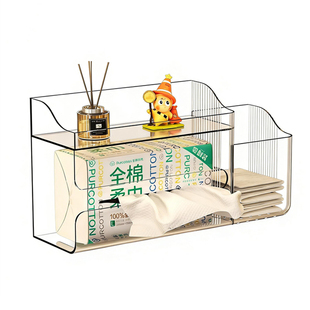 纸巾盒卫生间壁挂式洗脸巾收纳盒透明擦脸棉柔巾厕所抽纸盒置物架