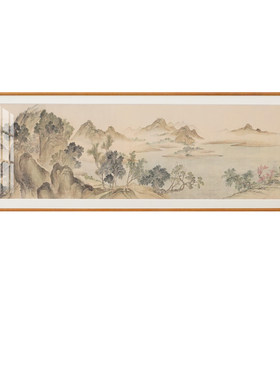 实木圆角榫卯卡纸新中式装饰画