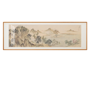 实木圆角榫卯卡纸新中式装饰画