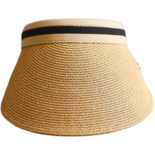 疏影同款台湾超细纸辫防晒空顶草帽女夏发箍遮阳防晒逛街鸭舌帽子