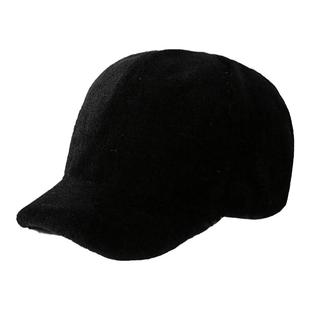 韩版百搭羊剪绒帽子男女冬季鸭舌帽保暖时尚骑士帽皮草毛绒棒球帽