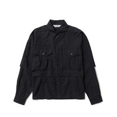 SASQUATCHFABRIX. Utility Ventilation 复古 黑色长袖衬衫外套