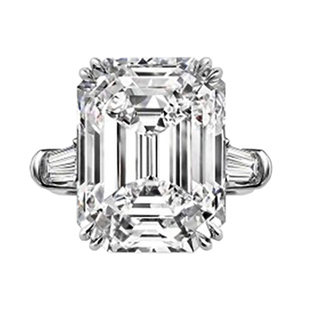 海瑞大冰糖10克拉培育钻戒Pt950铂金莫桑石戒指女温斯顿求婚钻戒