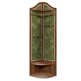 转角衣帽架卧室实木挂衣架小型落地置物架中古风床边简易放衣服架