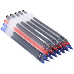 大容量直液式中性笔巨能写全针管笔黑红蓝 0.5学生用碳素笔签字笔