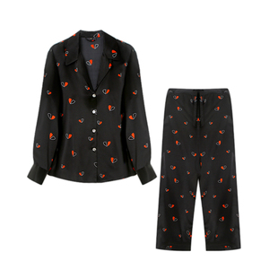 心跳不止』一茧一丝重磅真丝睡衣套装宽松100%桑蚕丝家居服可外穿