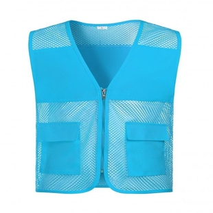 马甲定制印logo工作服儿童研学马甲夏户外网眼工服卡其多口袋背心