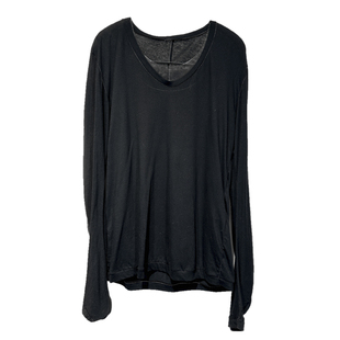 CHAUNK先锋沙丘废土风纯棉撞色线螺旋袖打底基本款纯棉V领长袖T恤