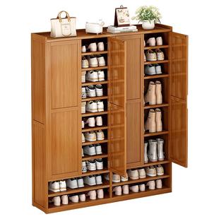 楠竹鞋柜家用入户门口2025新款防尘鞋架宿舍室内好看多层置物柜子