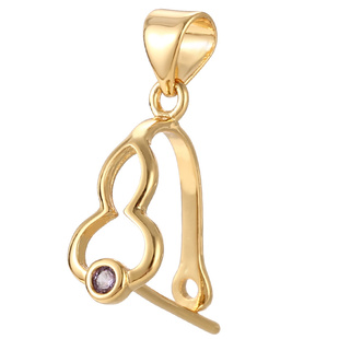 平安扣专用扣头配件18K金扣子葫芦款吊坠扣diy翡翠玉坠简易款夹扣