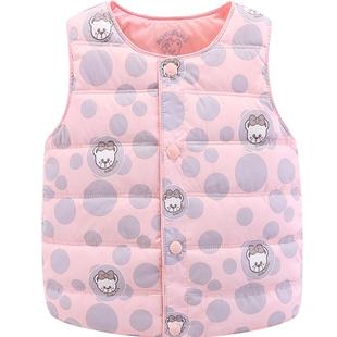 断码特价波姆熊中大童秋冬男童婴儿童羽绒马甲女童宝宝背心马夹