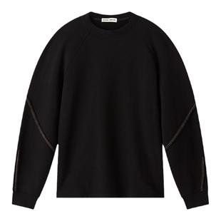 Organic Emotion插肩袖卫衣黑色装饰线解构圆领宽松 OE原始情绪