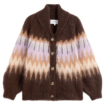 【季末6折】[臻奢系列]bash冬季费尔岛浪潮针织开衫女1H25FARL