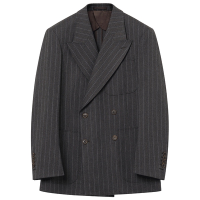 JDV商场同款咖啡色条纹男士西装