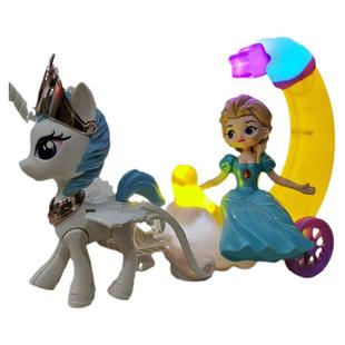 儿童独角兽玩具马车公主音乐女孩子4节日礼物1-3一9岁2女童6宝宝5