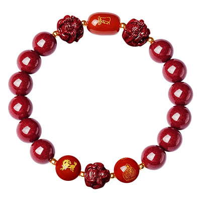 宫里上新辰砂三合六合手串