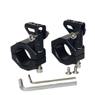 摩托车射灯改装万向支架底座灯架射灯管夹固定架电动车灯旋转支架