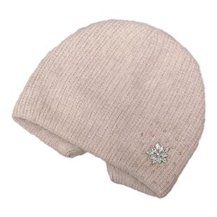 小众设计后开叉折顶毛线帽子女冬天护耳保暖长兔毛帽子时尚百搭潮