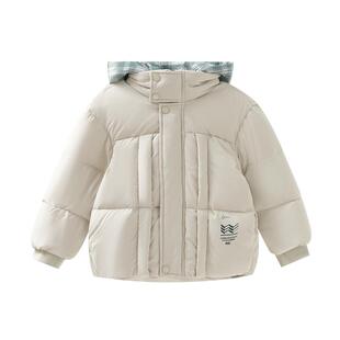 MOMOCO/玛米玛卡男童连帽羽绒服2025冬季新款中大童加厚保暖外套