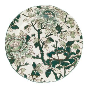 【新品】法国进口GIEN陶瓷Pivoine Vert手绘茶杯盘子法国制造