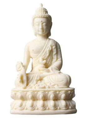 白色药师佛摆件小号象牙果药师如来佛像菩萨树脂玄关车载装饰包邮