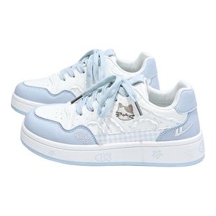 回力卡通猫咪女2026春季新款校园风爆款百搭运动休闲鞋子厚底板鞋