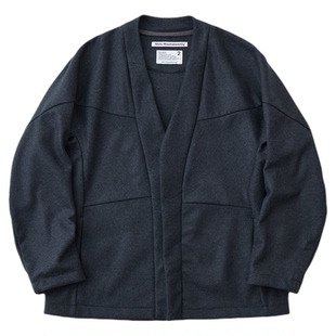 White Mountaineering 25FW 白山 休闲保暖纯羊毛变形睡衣式开衫