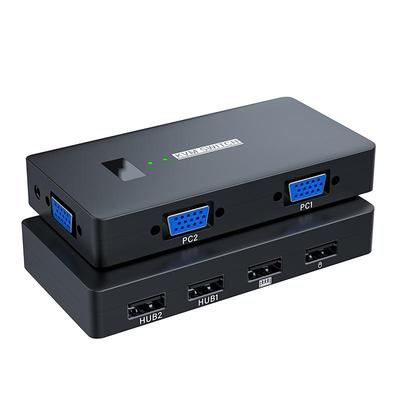 OYEL KVM切换器高清VGA二进一出2口4口键盘鼠标共享器多电脑两台主机共用一个显示器屏幕一拖二带USB监控视频