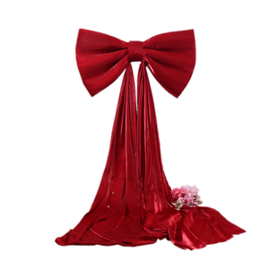 婚房布置结婚新房女方婚礼超大蝴蝶结拍照氛围背景网红纱装饰套装