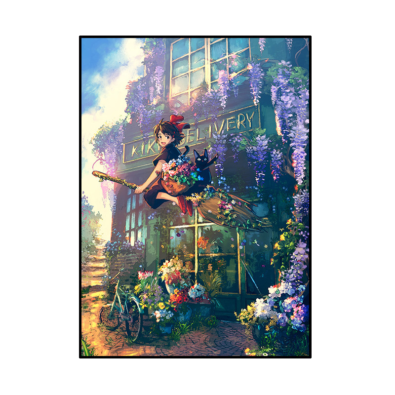 卡通女孩钻石画2025新款紫藤花风景手工点贴钻十字绣客厅卧室满钻