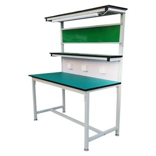 双层防静电工作台单面带灯车间检验维修流水线打包组装配桌子抽屉