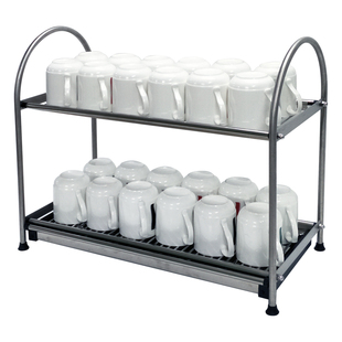 沥水杯架不锈钢玻璃啤酒红酒杯吧台置物架倒挂双层茶杯收纳架家用