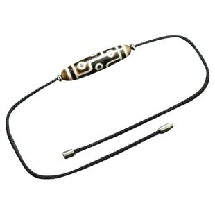 天珠挂绳横穿男女士款手工编织加粗绿松石路路通蜜蜡锁骨项链绳子