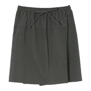灰色工装裙裤小个子女夏胖mm大码a字短裙五分山本阔腿休闲短裤裙