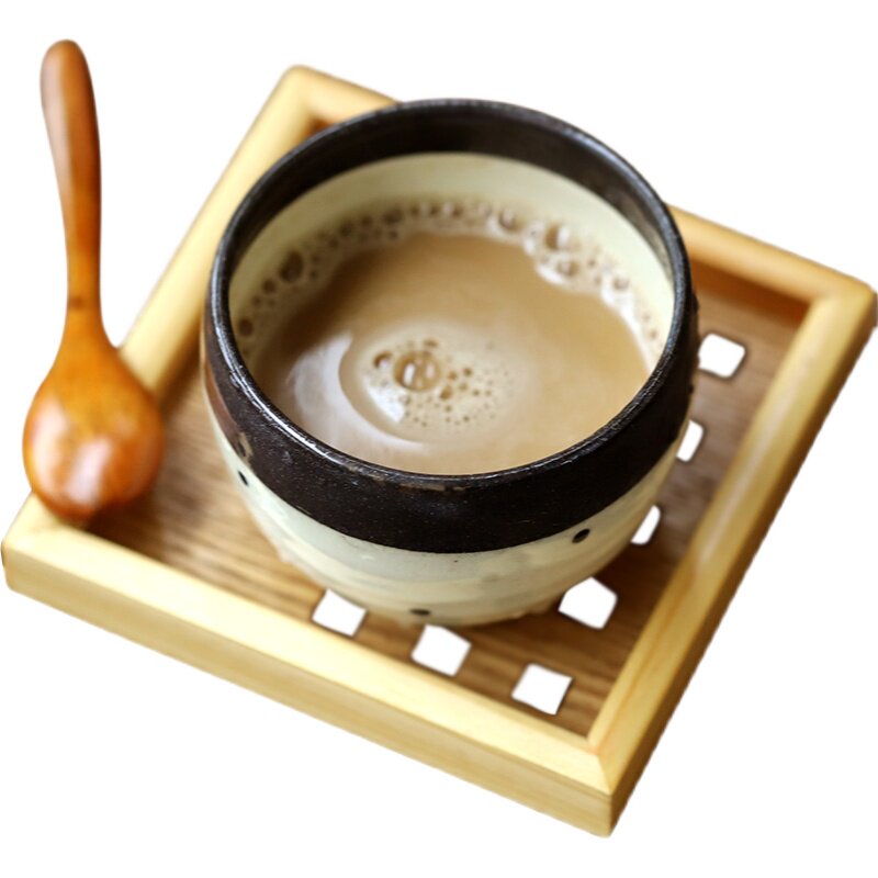 咖啡杯粉引波点日式手工制作